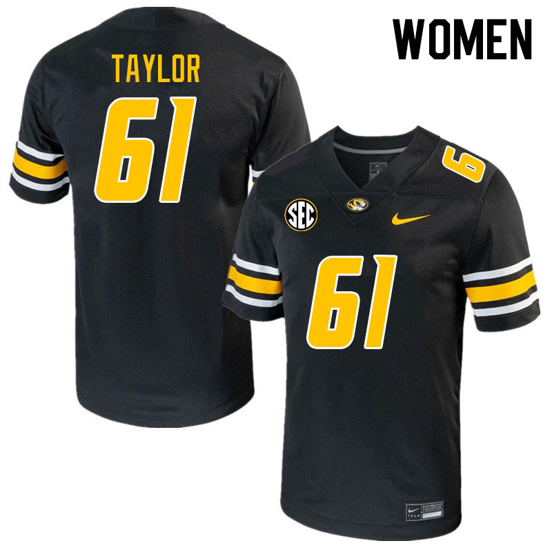 Women #61 Richard Taylor Missouri Tigers College 2023 Football Stitched Jerseys Sale-Black